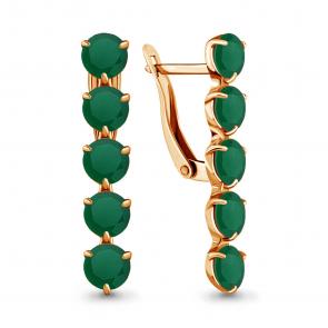 Серьги из золочёного серебра AQUAMARINE с агатом А4706809-п фото