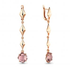 Серьги из золочёного серебра AQUAMARINE с морганитом А4707490-п фото