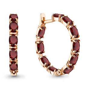 Серьги из золочёного серебра AQUAMARINE с гранатом А4742403-п фото