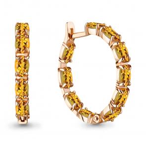 Серьги из золочёного серебра AQUAMARINE с цитрином А4742406-п фото