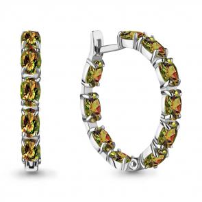 Серебряные серьги AQUAMARINE с султанитом А4742419 фото