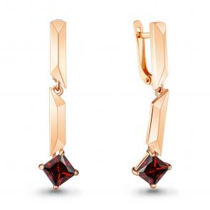 Серьги из золочёного серебра AQUAMARINE с гранатом А4744803-п фото