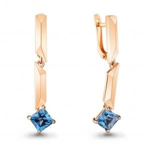 Серьги из золочёного серебра AQUAMARINE с топазом А4744805-п фото
