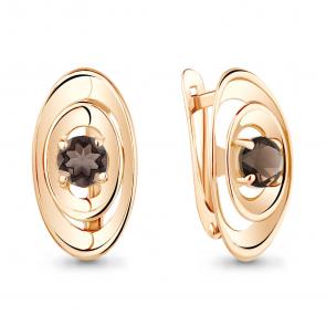 Серьги из золочёного серебра AQUAMARINE с кварцем А4750801-п фото