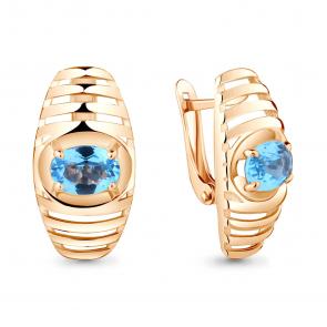 Серьги из золочёного серебра AQUAMARINE с топазом А4752005-п фото