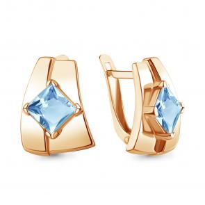 Серьги из золочёного серебра AQUAMARINE с топазом А4753205-п фото