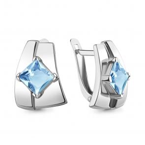 Серебряные серьги AQUAMARINE с топазом А4753205 фото