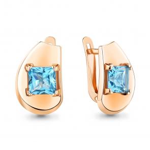 Серьги из золочёного серебра AQUAMARINE с топазом А4753305-п фото