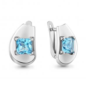 Серебряные серьги AQUAMARINE с топазом А4753305 фото