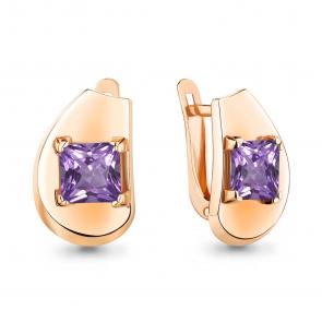 Серьги из золочёного серебра AQUAMARINE с алекситом А4753325-п фото