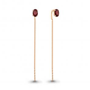 Серьги из золочёного серебра AQUAMARINE с гранатом А4753803-п фото