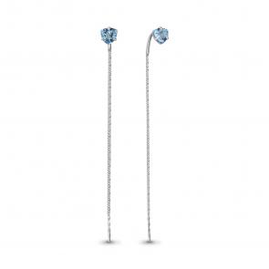 Серебряные серьги AQUAMARINE с топазом А4753905 фото