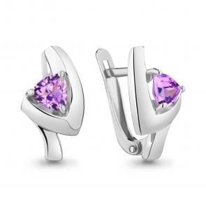 Серебряные серьги AQUAMARINE с аметистом А4755504 фото