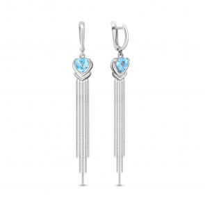Серебряные серьги AQUAMARINE с топазом А4757805 фото