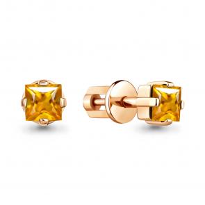 Серьги из золочёного серебра AQUAMARINE с цитрином А4758606-п фото