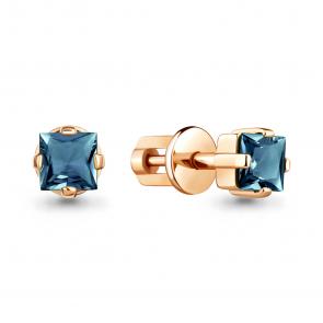 Серьги из золочёного серебра AQUAMARINE с Лондон топазом А4758608-п фото