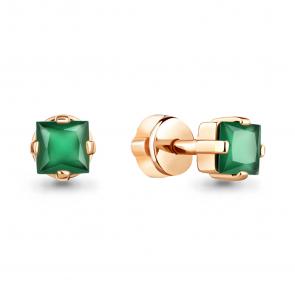 Серьги из золочёного серебра AQUAMARINE с агатом А4758609-п фото