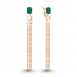 Серьги из золочёного серебра AQUAMARINE с агатом А4758709-п фото