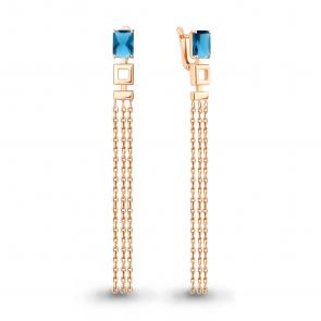 Серьги из золочёного серебра AQUAMARINE с Лондон топазом А4758793-п фото