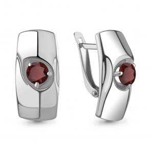 Серебряные серьги AQUAMARINE с гранатом А4759203 фото