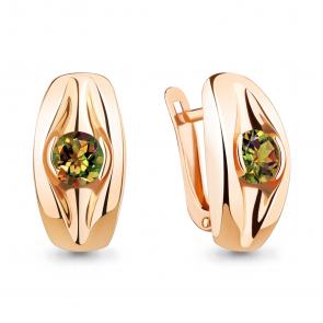 Серьги из золочёного серебра AQUAMARINE с султанитом А4759319-п фото