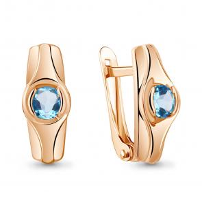 Серьги из золочёного серебра AQUAMARINE с топазом А4759405-п фото