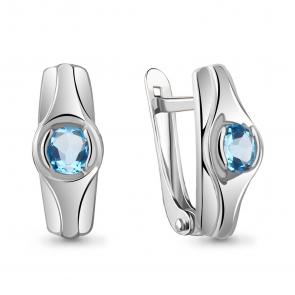 Серебряные серьги AQUAMARINE с топазом А4759405 фото