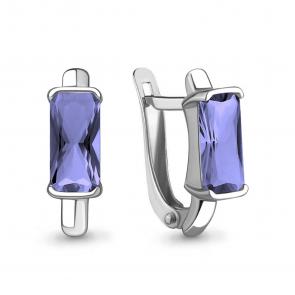 Серебряные серьги AQUAMARINE с танзанитом А47622603 фото