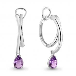 Серебряные серьги AQUAMARINE с аметистом А4763604 фото