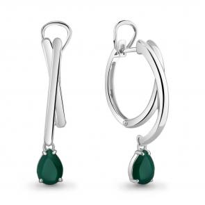 Серебряные серьги AQUAMARINE с агатом А4763609 фото