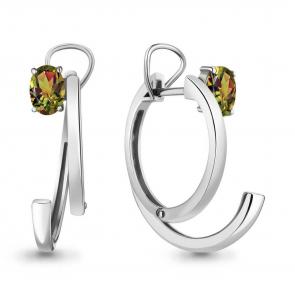 Серебряные серьги AQUAMARINE с султанитом А4763819 фото