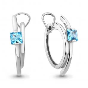 Серебряные серьги AQUAMARINE с топазом А4764005 фото