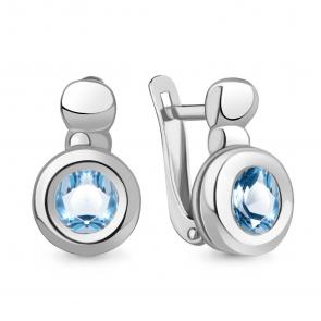 Серебряные серьги AQUAMARINE с топазом А4765305 фото