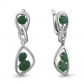 Серебряные серьги AQUAMARINE с агатом А4766209 фото