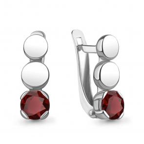Серебряные серьги AQUAMARINE с гранатом А4766703 фото