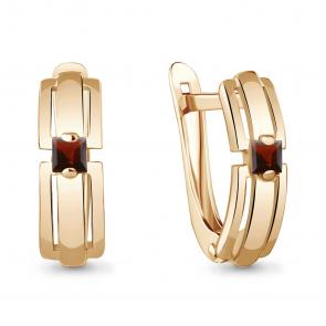 Серьги из золочёного серебра AQUAMARINE с гранатом А4766903-п фото