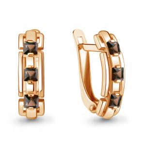 Серьги из золочёного серебра AQUAMARINE с кварцем А4767001-п фото