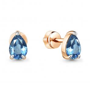 Серьги из золочёного серебра AQUAMARINE с топазом А4769005-п фото