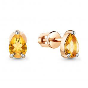 Серьги из лимонного серебра AQUAMARINE с цитрином А4769006-п фото