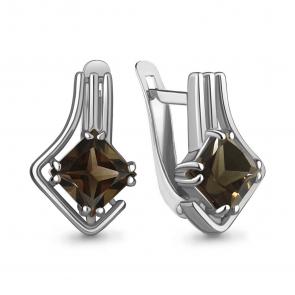 Серебряные серьги AQUAMARINE с кварцем А4770901 фото