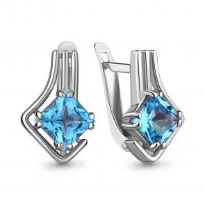 Серебряные серьги AQUAMARINE с топазом А4770905 фото