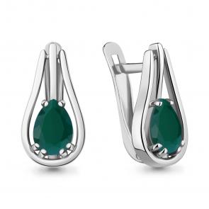 Серебряные серьги AQUAMARINE с агатом А4771009 фото