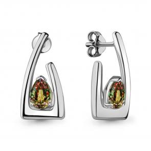 Серебряные серьги AQUAMARINE с султанитом А4771419 фото