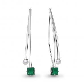 Серебряные серьги AQUAMARINE с агатом и жемчугом А4772309 фото