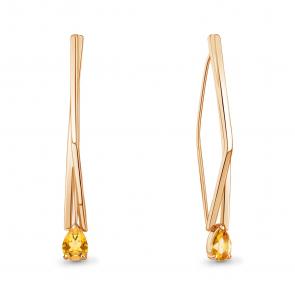 Серьги из золочёного серебра AQUAMARINE с цитрином А4773006-п фото