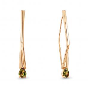 Серьги из золочёного серебра AQUAMARINE с султанитом А4773019-п фото