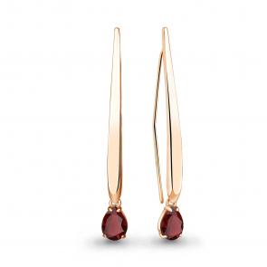 Серьги из золочёного серебра AQUAMARINE с гранатом А4773103-п фото
