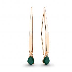 Серьги из золочёного серебра AQUAMARINE с агатом А4773109-п фото