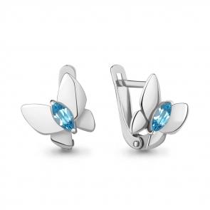 Серебряные серьги AQUAMARINE с топазом А4773405 фото