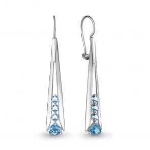 Серебряные серьги AQUAMARINE с топазом А4773805 фото